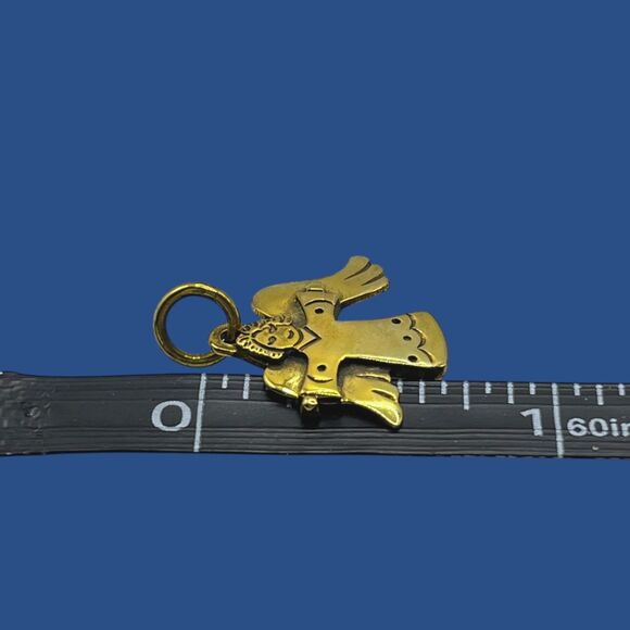 Jeep Collins Brass Angel Pendant Charm Gold Tone Jewelry Religious Inspirational - Picture 6 of 8
